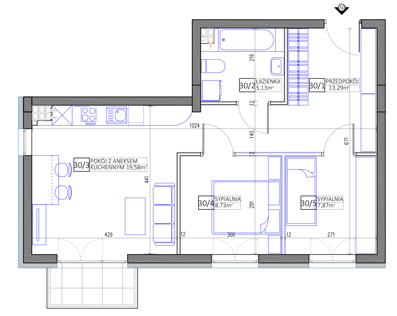 Plan of the flat.